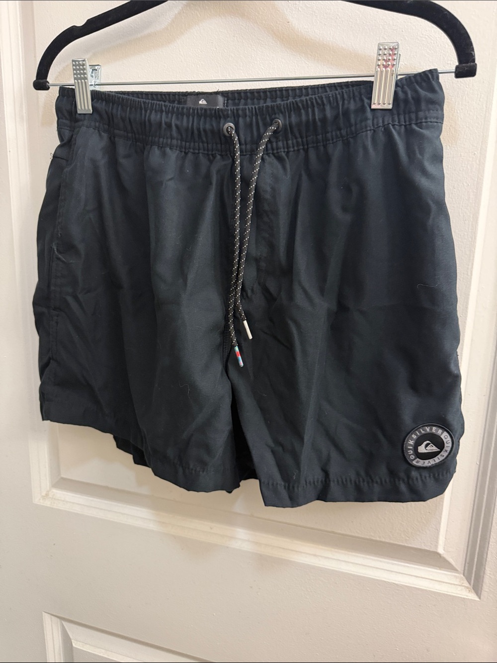 Quiksilver Men’s Black Swim Trunks with Drawstring Waistband